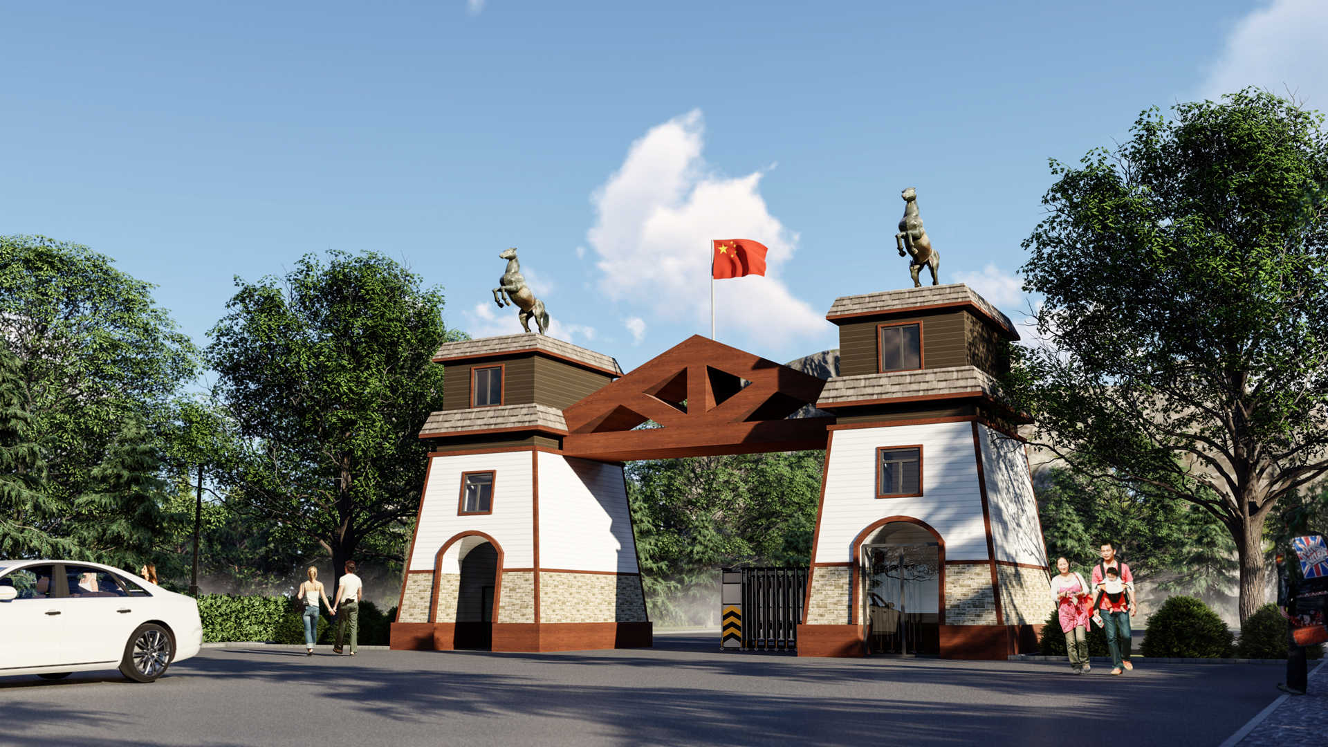 景区大门项目 板材型号：PBW32-07，B10-01，PB9003